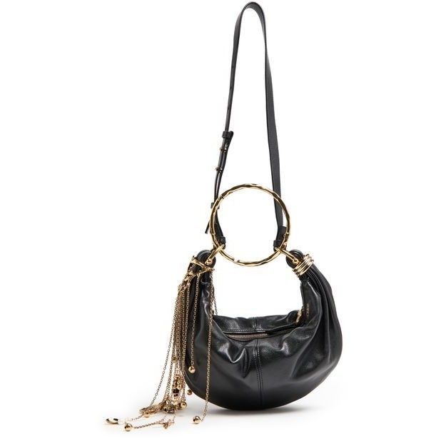 Chloe Chloe Bracelet Seashell Chain Detail Black Grained Leather B Size ONE SIZE - 4 Thumbnail