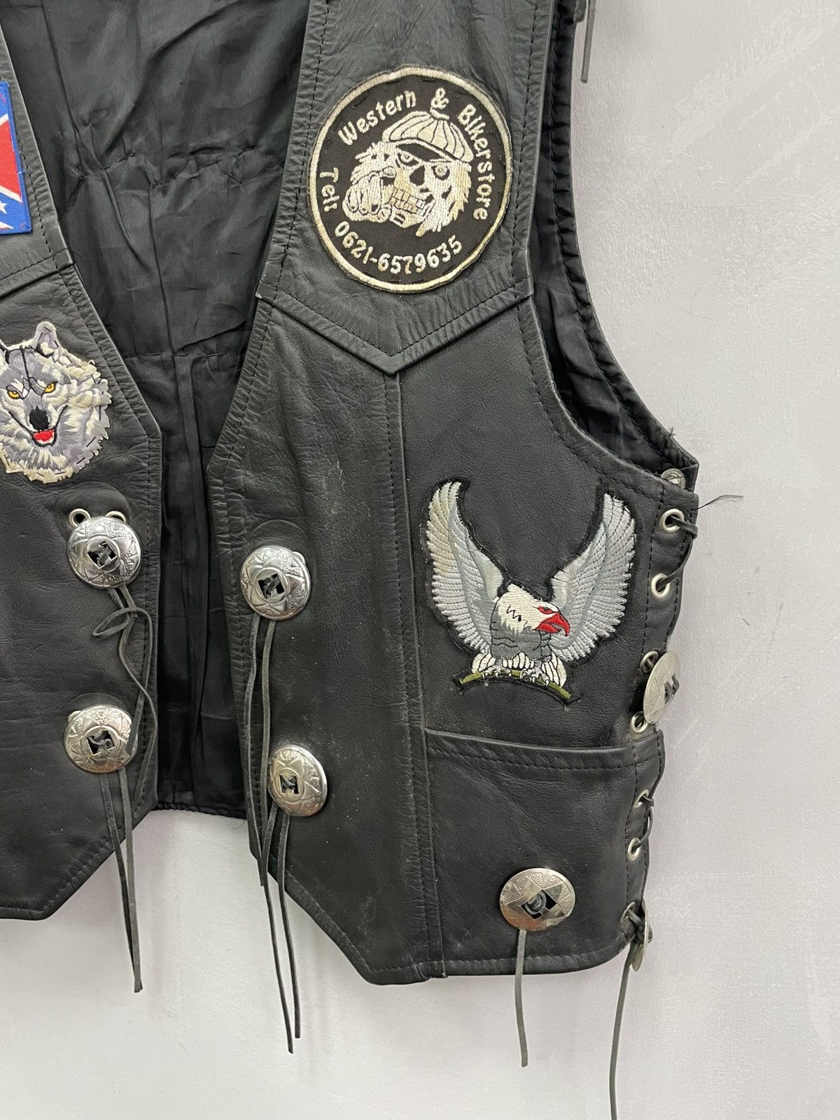 Vintage VINTAGE BIKER MOTO WESTERN Y2K LEATHER VEST JACKET Size US M / EU 48-50 / 2 - 2 Thumbnail