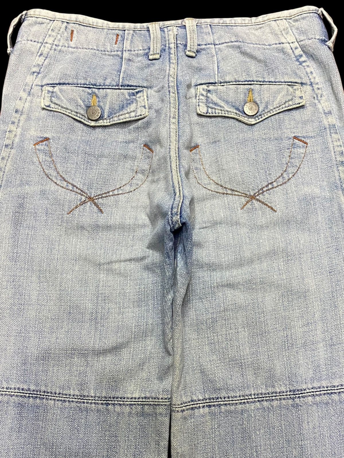 Japanese Brand Vintage Nouvelle Aggressive Woman Faded Flare Jeans Size 28" / US 6 / IT 42 - 4 Thumbnail