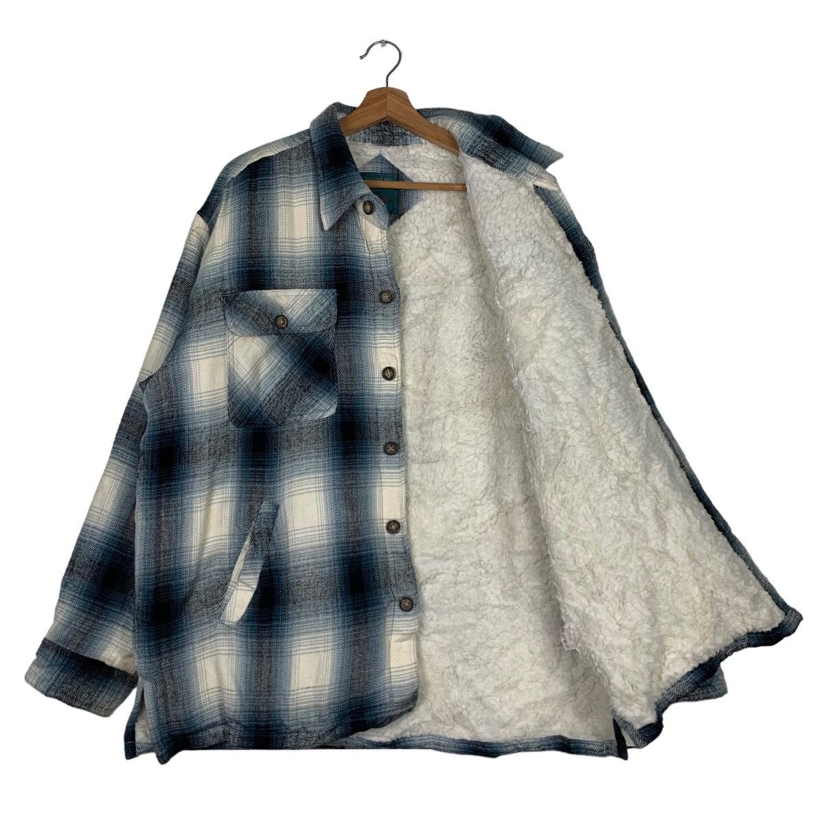 Japanese Brand BAYLEAF Shadow Plaid Checked Tartan Sherpa Jacket #0066-C4 Size US L / EU 52-54 / 3 - 10 Thumbnail