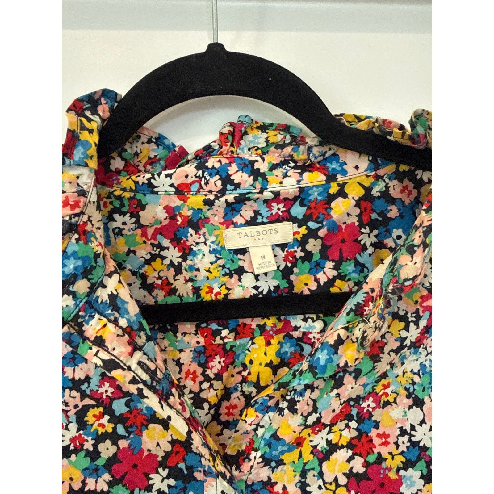Talbots Talbots Floral Button Down Lng Sleeve Ruffle Collar Blouse,M Size M / US 6-8 / IT 42-44 - 3 Thumbnail