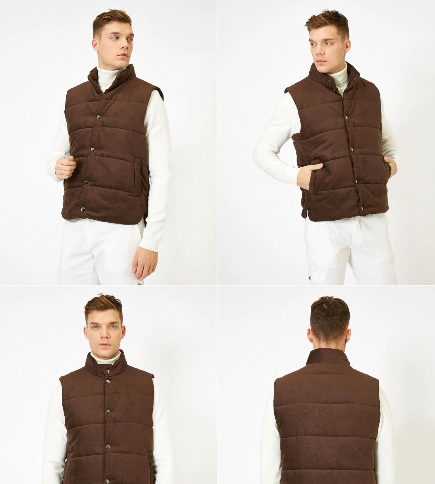 NET Quilted Padded Brown Vest Puffer Men's M 4-6690 NWOT