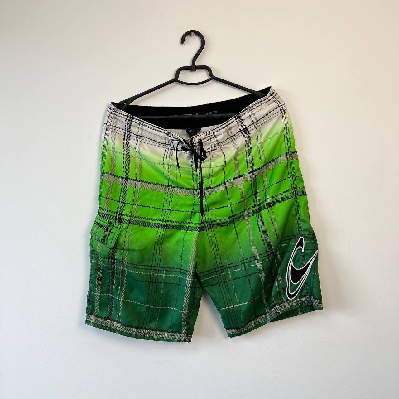 O'Neill VINTAGE ONEILL BIG LOGO SWIM BOARD SURF NYLON SHORTS Y2K Size US 33 - 6 Thumbnail