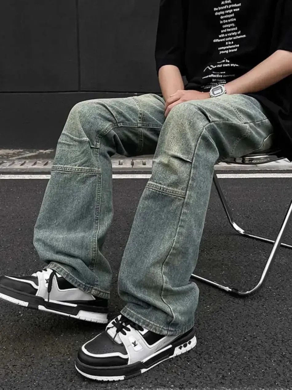 Japanese Brand Retro straight washed casual jeans Size US 32 / EU 48 - 5 Thumbnail