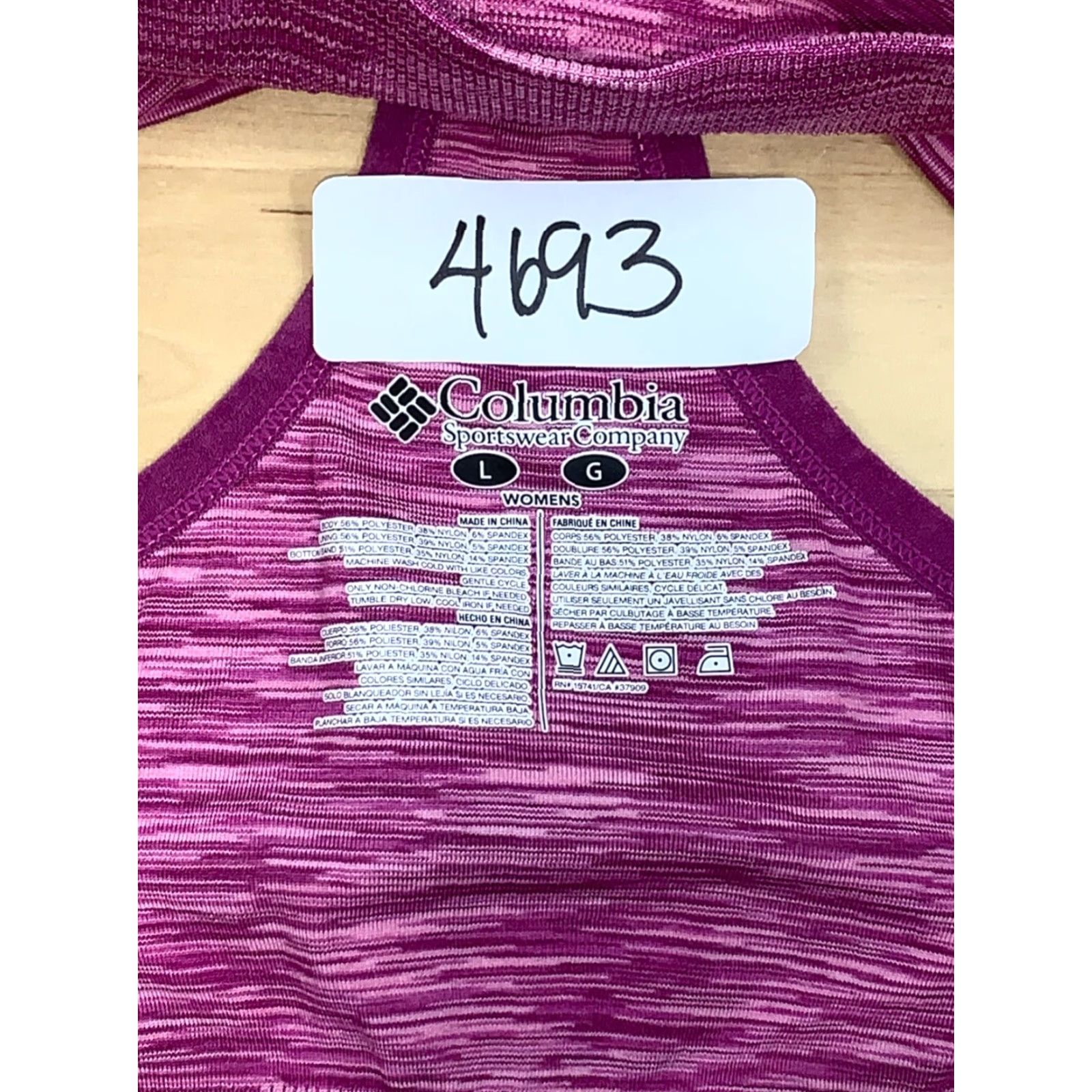 Pinko Columbia Sports Bra Womens L Pink Racerback Activewear Gym #4693 Size ONE SIZE - 3 Thumbnail