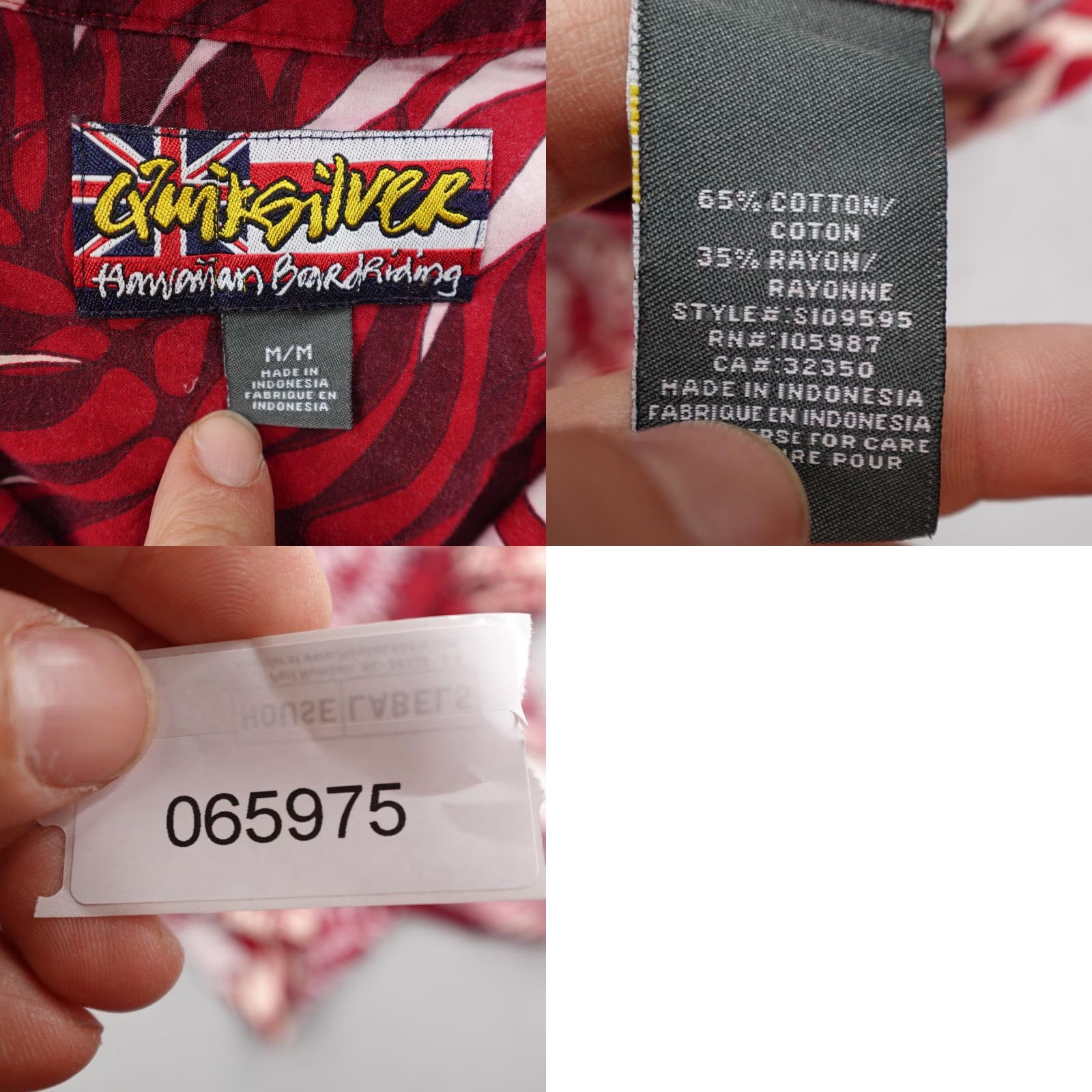 Quiksilver Quiksilver Hawaiian Shirt Mens Medium Red White Aloha Camp Button Up Surf Y2K Size US M / EU 48-50 / 2 - 8 Thumbnail