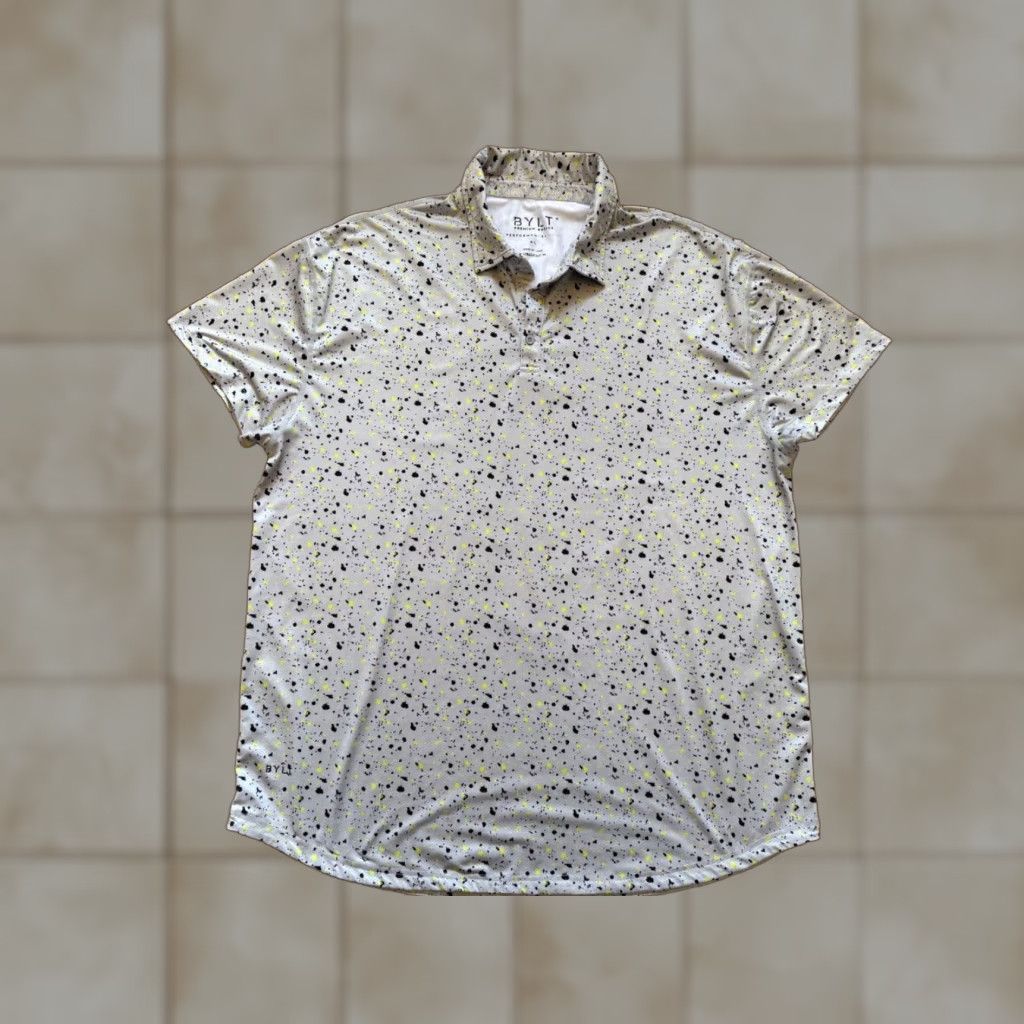 Vintage Bylt Polo Shirt Mens 2XL White Performance Golf Polka Dot Preppy Casual shirts Size US XXL / EU 58 / 5 - 1 Thumbnail