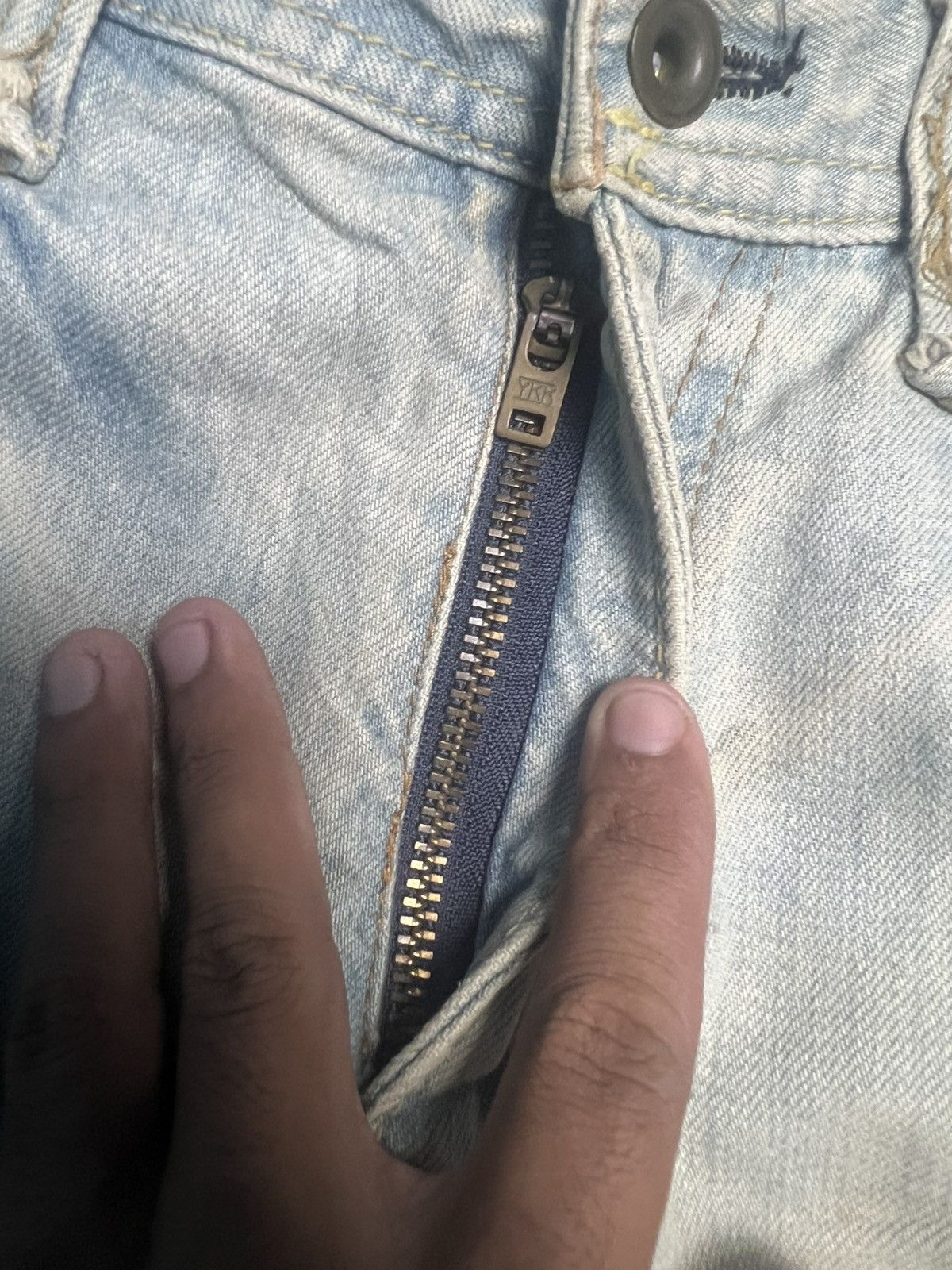TROVE Archive TROVE Japanese Brand Distressed Light Wash Denim(45) Size US 34 / EU 50 - 9 Thumbnail