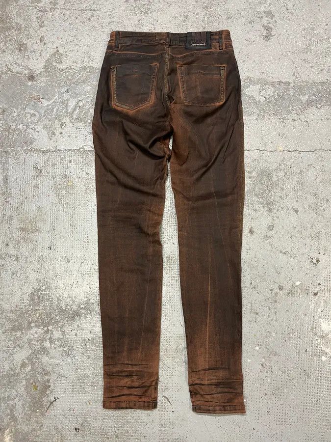 Vintage Plein Sud Waxed Burnt Copper Skinny Jeans Size 25" / US 0 / IT 36 - 5 Thumbnail