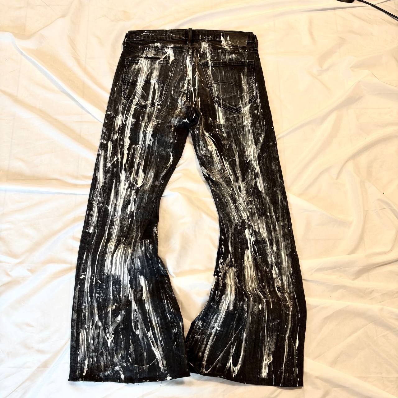 Japanese Brand Custom Black Baggy Distressed Jeans Painted Wide Leg Size US 36 / EU 52 - 6 Thumbnail