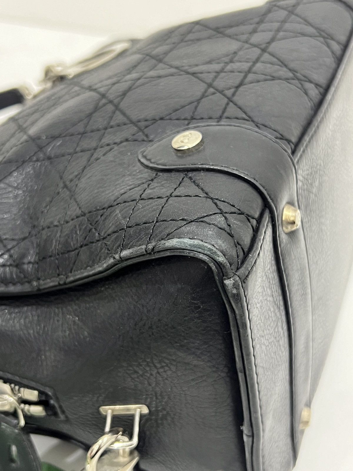 Dior Christian Dior Lady cannage handbag leather black Size ONE SIZE - 13 Thumbnail