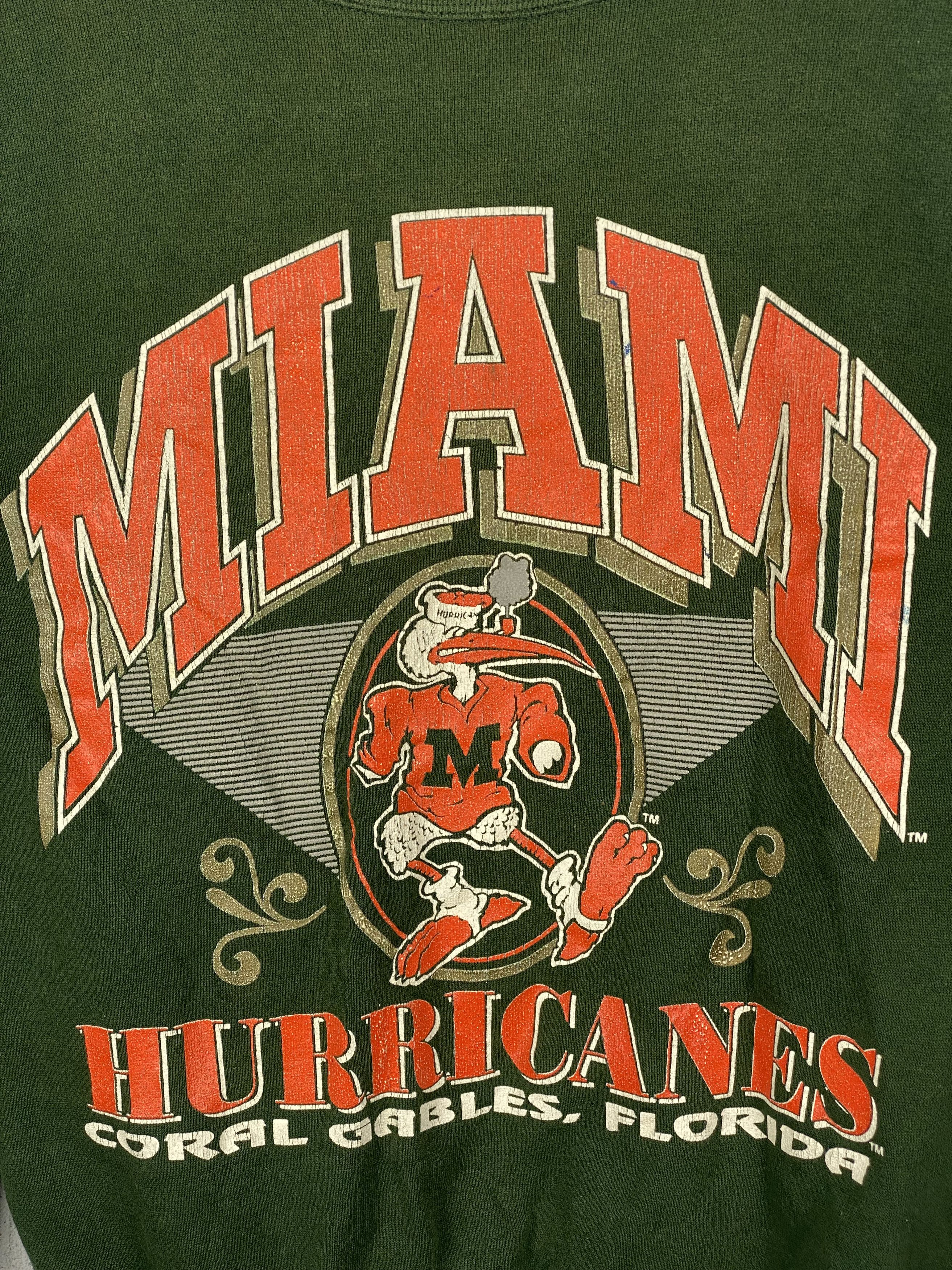 NHL × Vintage Vintage 90s Miami Hurricanes Essential College Sweatshirt Size US M / EU 48-50 / 2 - 3 Thumbnail
