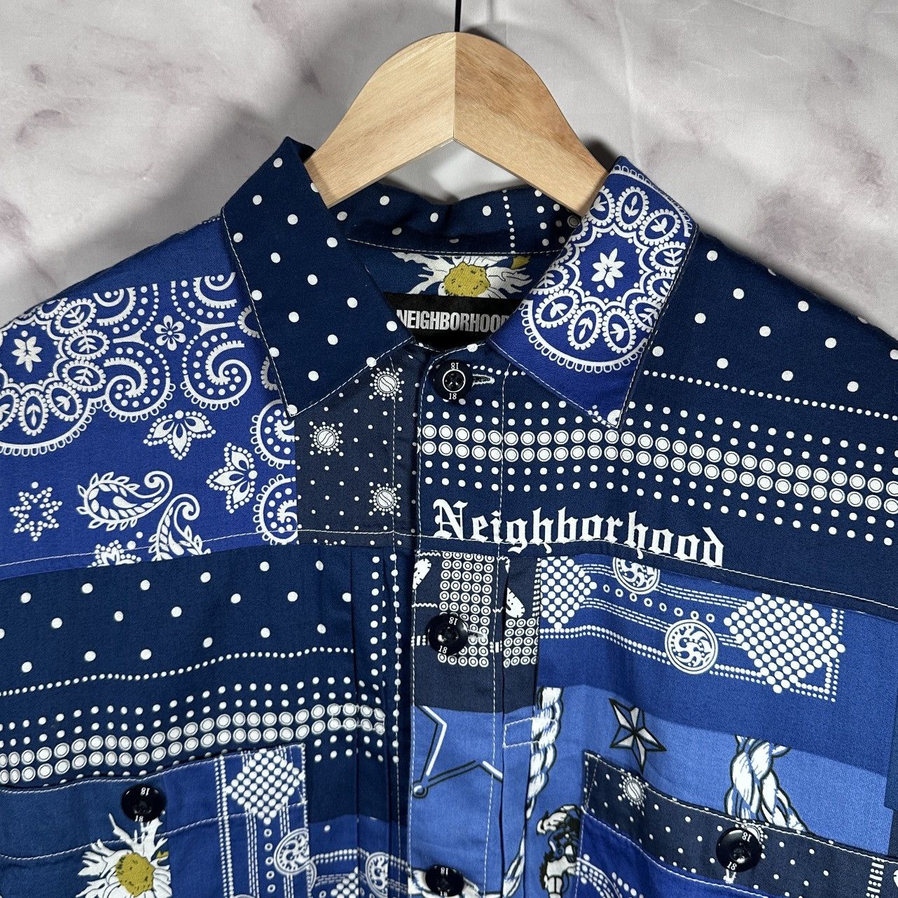 Neighborhood Blue Paisley Camp Collar Shirt Size US S / EU 44-46 / 1 - 3 Thumbnail