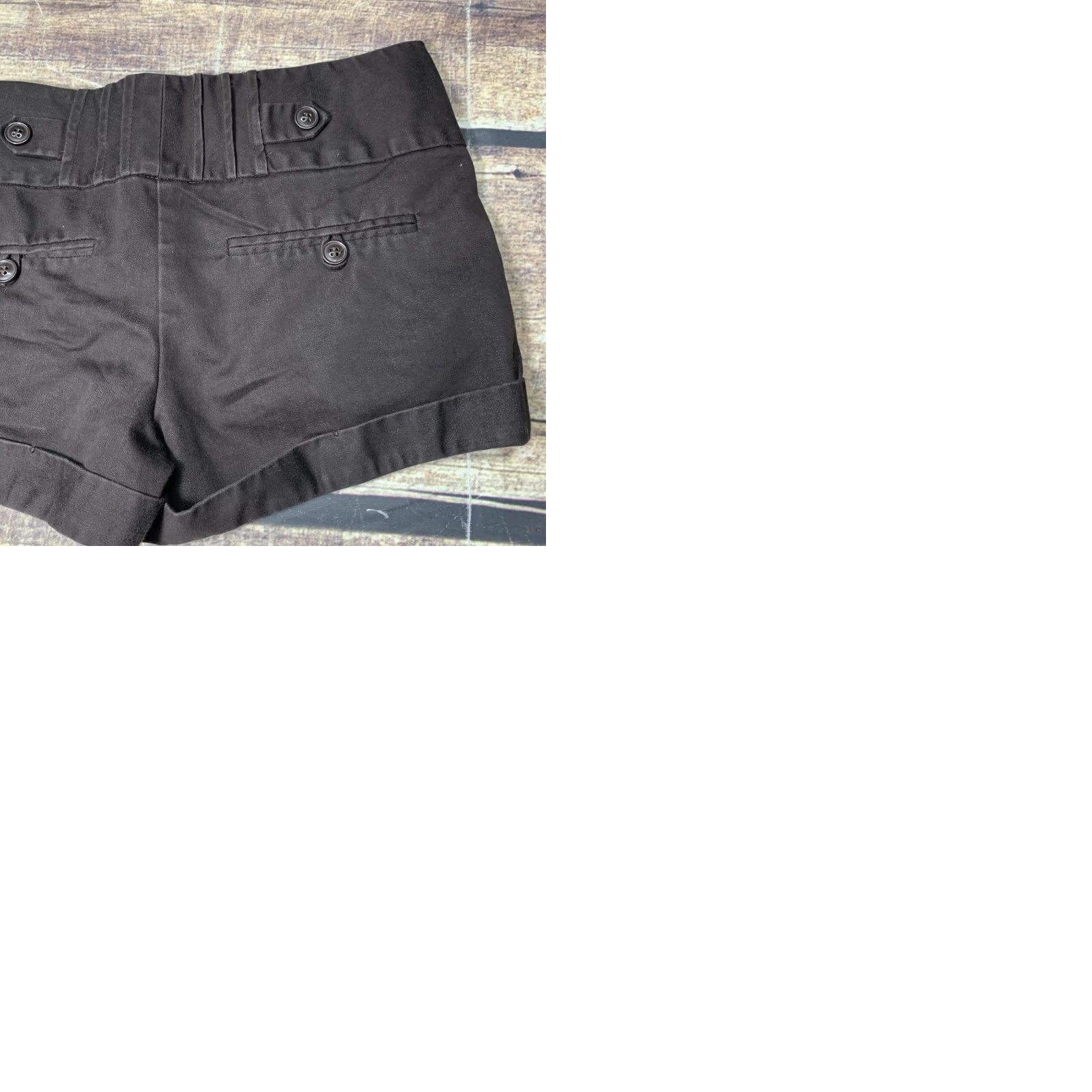 Vintage Charlotte Russe Womens Shorts Dark Brown Size 7 Flap Pockets Cuffed Waist 30 Shorts Size 28" / US 6 / IT 42 - 9 Thumbnail