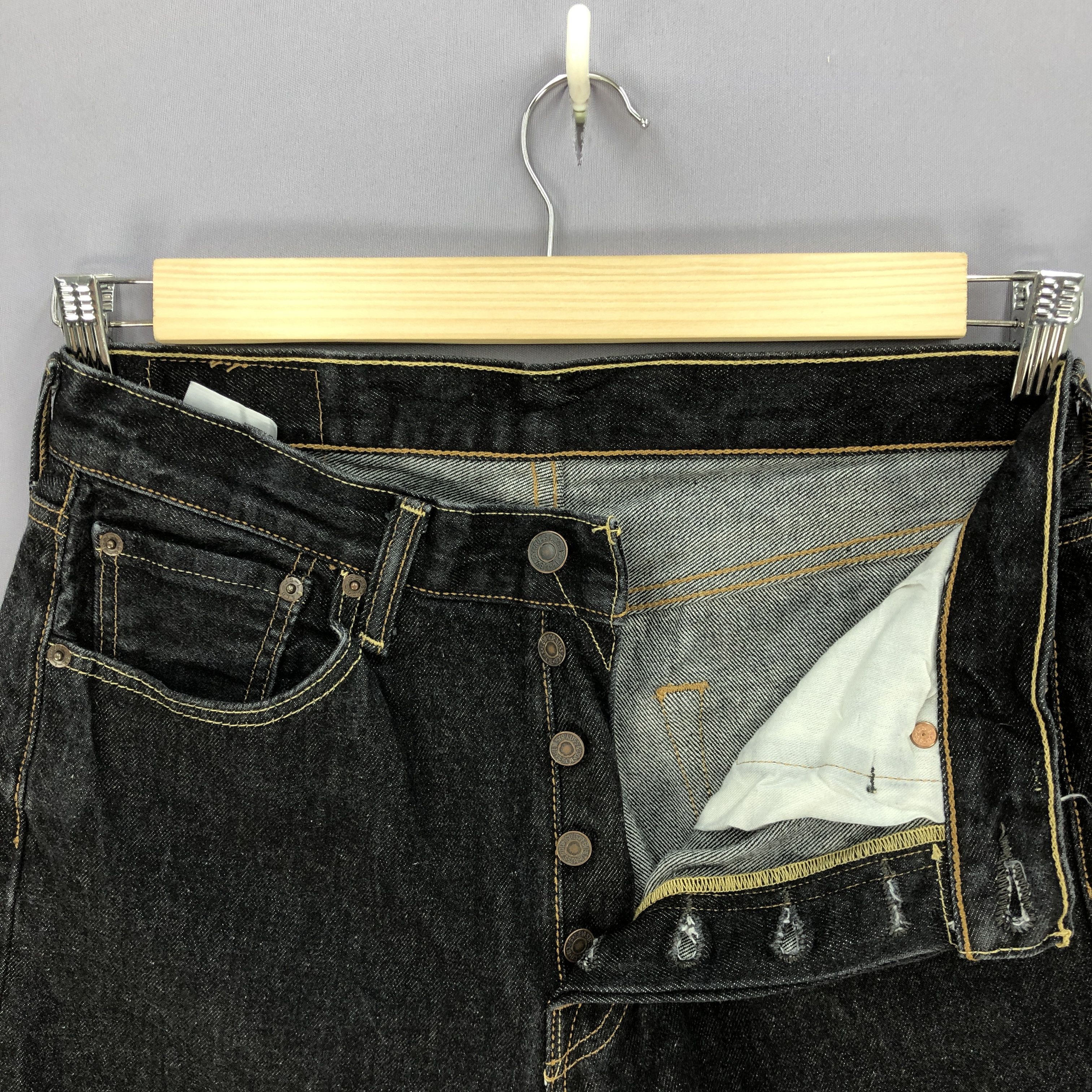 Levi's Vintage Y2K Levi's 501 Distressed Black Jeans Levis Denim Size US 30 / EU 46 - 5 Thumbnail