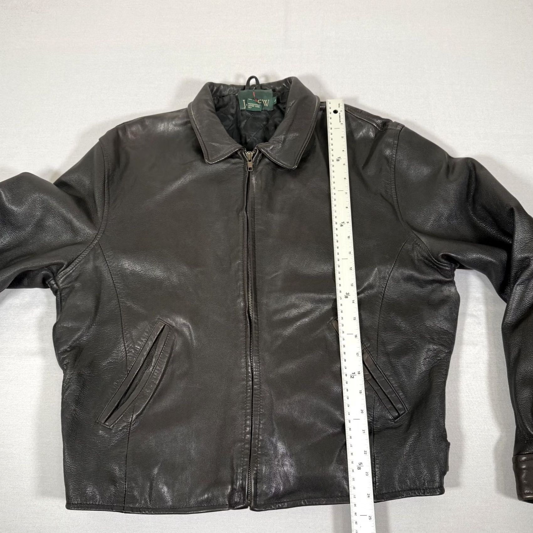 J.Crew VINTAGE J.CREW Leather Bomber Jacket Mens L Black Quilted Lined 90s Full Zip Modern Casual” Size US L / EU 52-54 / 3 - 7 Thumbnail
