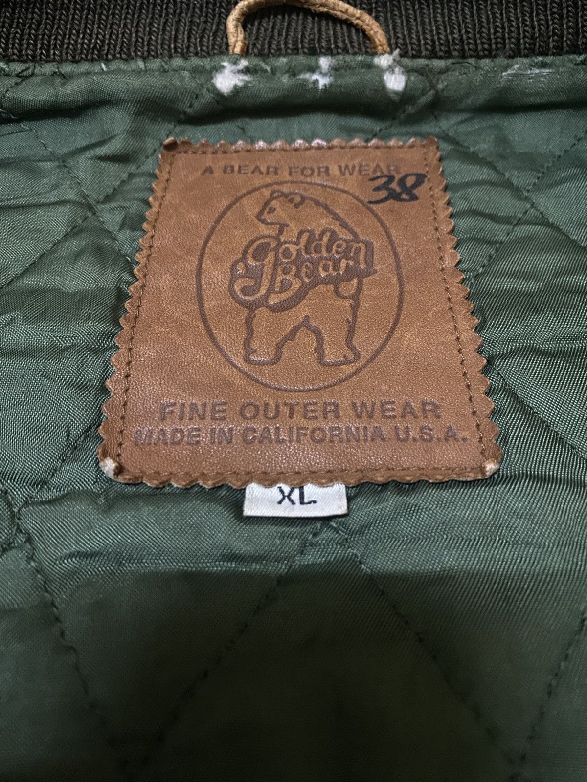 Golden Bear Vintage 80s Bear USA Sleeve Leather Varsity Jacket Size US XL / EU 56 / 4 - 10 Thumbnail