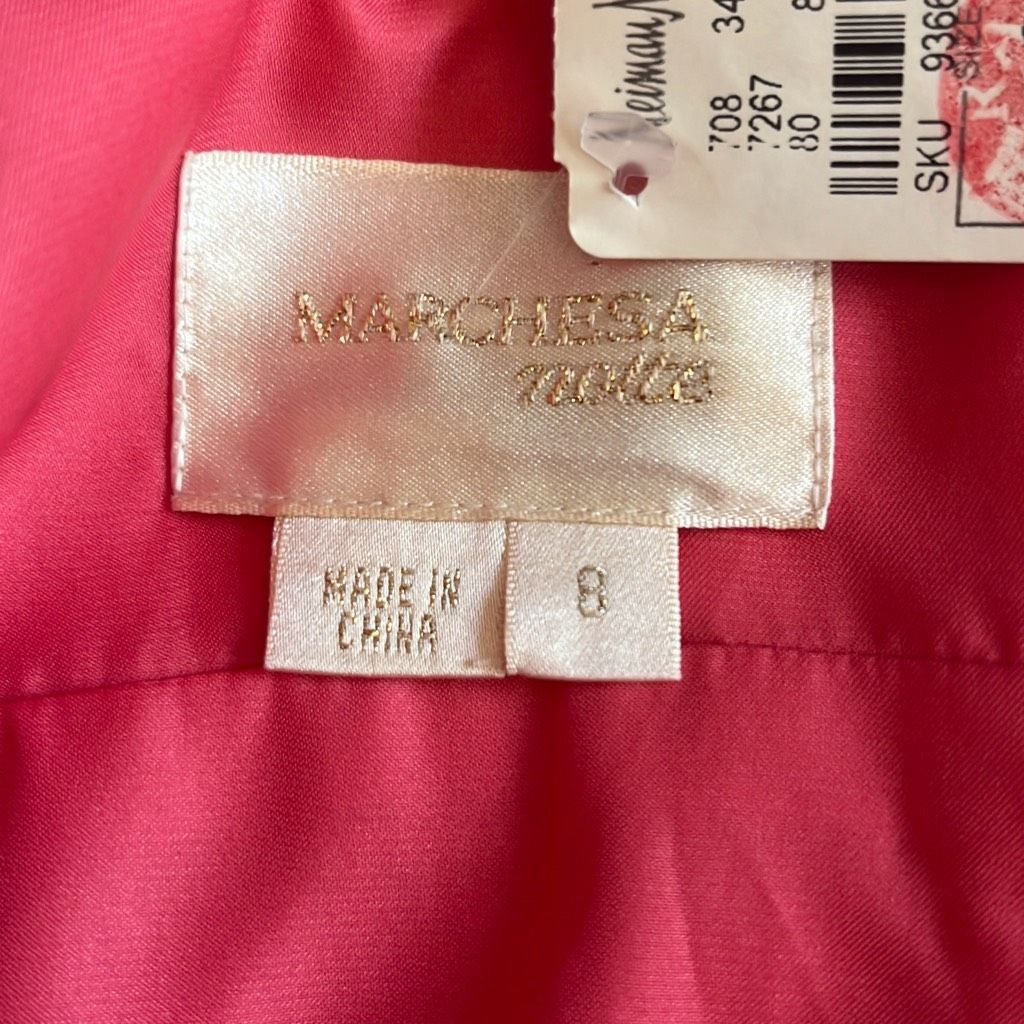 Other Marchesa Notte Womens 8 100% Silk Cocktail Dress Pink Pleate Size M / US 6-8 / IT 42-44 - 11 Thumbnail
