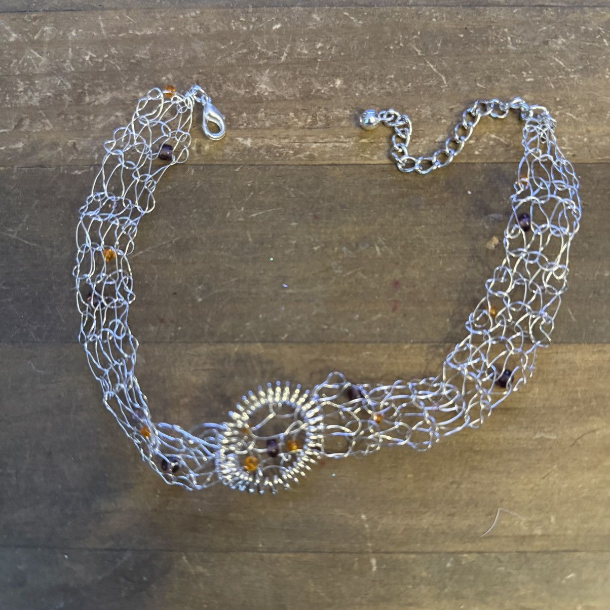 Other Silver tone mesh wire bead choker necklace Size ONE SIZE - 2 Thumbnail