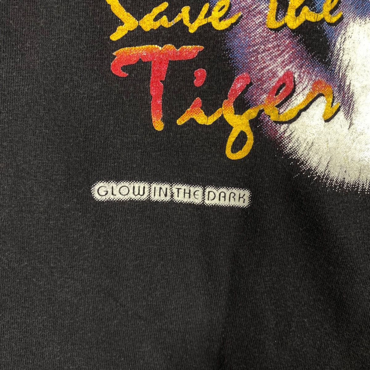 Vintage Vintage 90's SAVE THE TIGER Glow In The Dark Graphic Tee Size US L / EU 52-54 / 3 - 4 Thumbnail