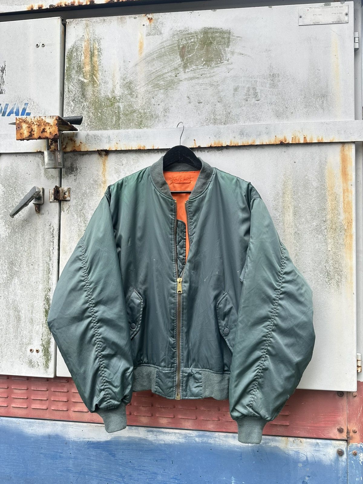 Vintage 🪖Vintage Faded MA-1 Man Intermediate Phantom Bomber Jacket Size US XL / EU 56 / 4 - 1 Thumbnail