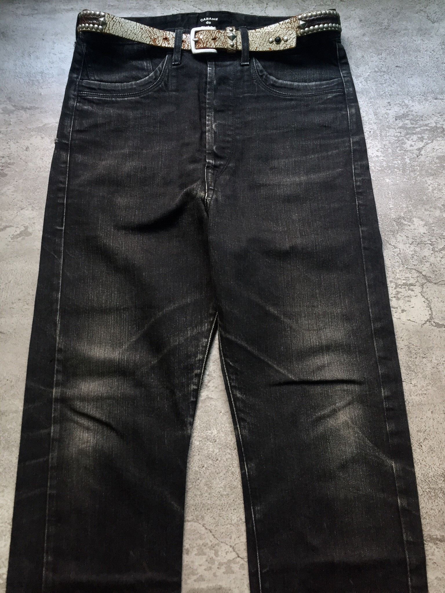 CABANE de ZUCCa Cabane De Zucca Wash Whishkered Denim Pants Size US 33 - 2 Thumbnail