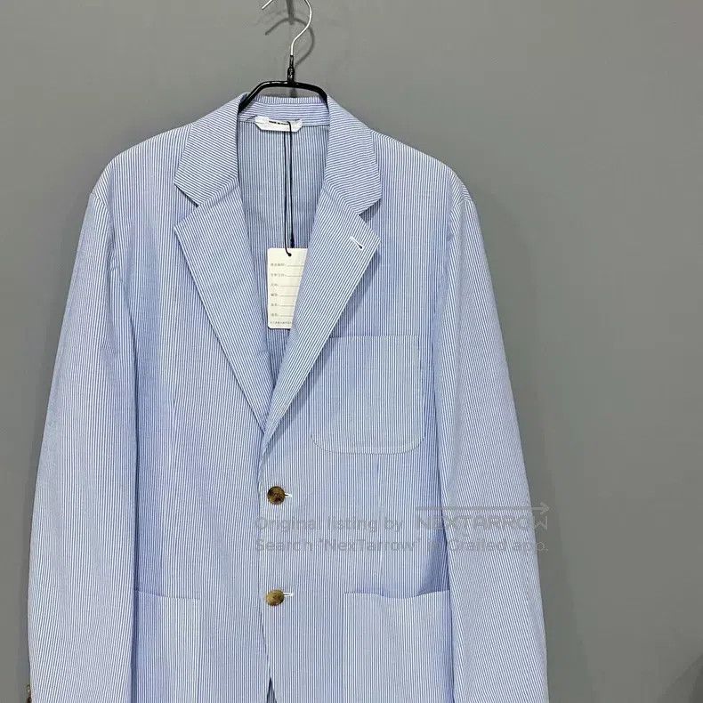 Hermes Hermes Navy blue and white striped blazer Size 48R - 2 Thumbnail