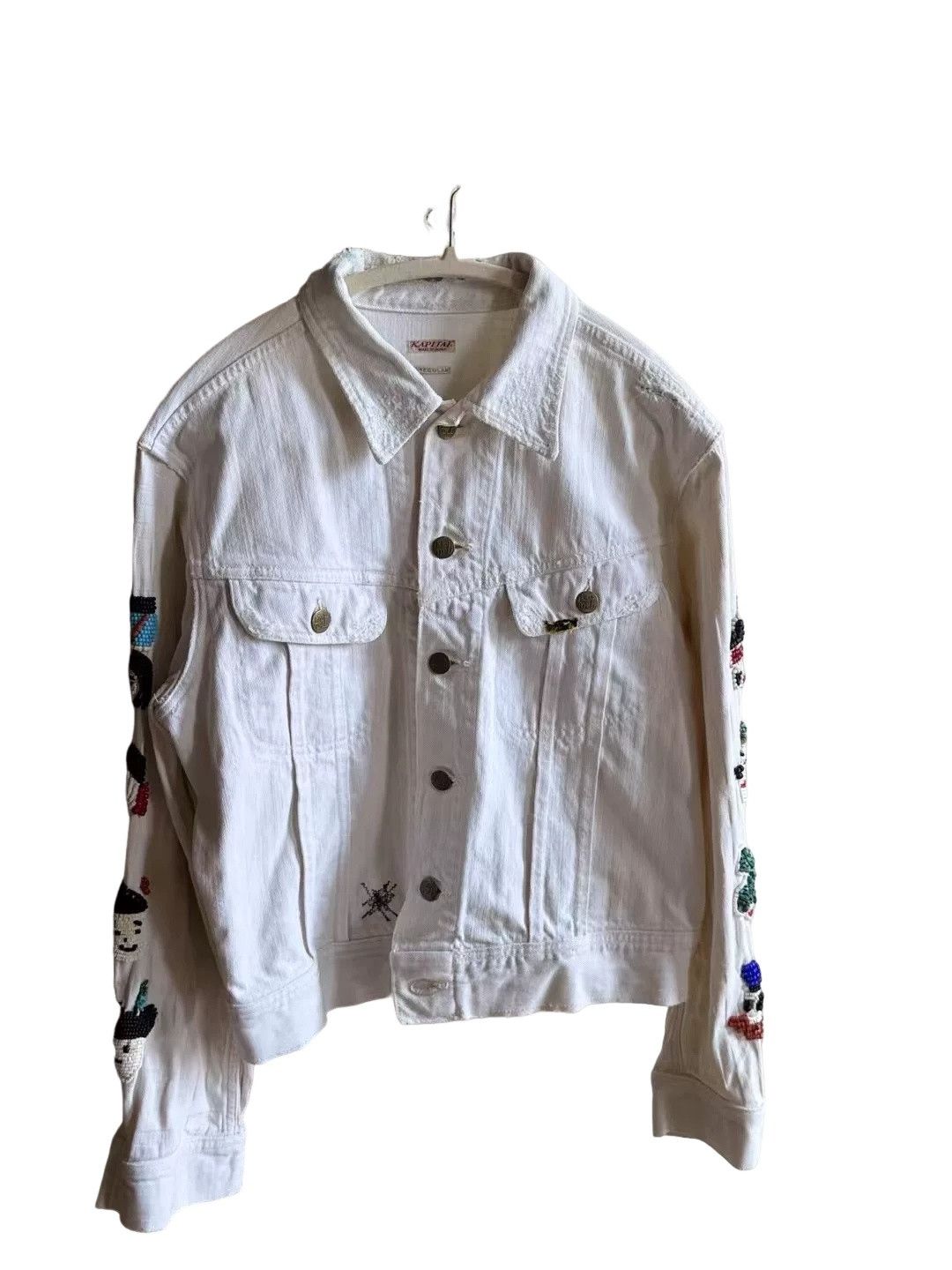 Kapital Kapital Bead Embroidery White Denim Jacket Size 40 Size US XXS / EU 40 - 1 Thumbnail
