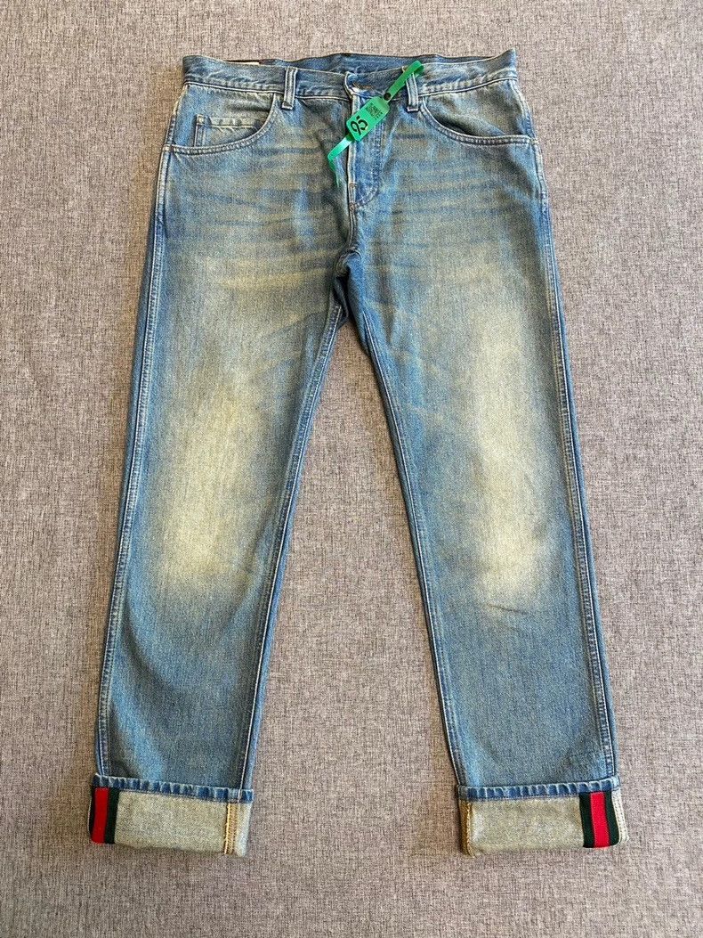 Gucci Gucci Striped webbing tapered jeans 2502-Nextarrow Size US 34 / EU 50 - 1 Thumbnail