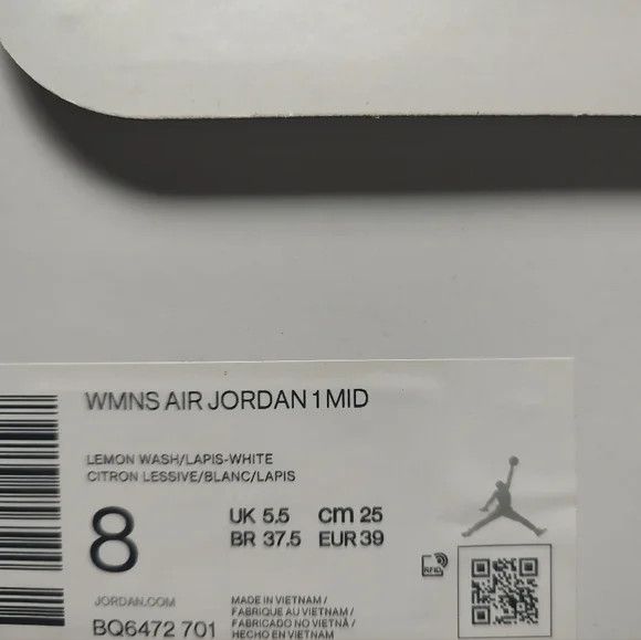 Nike Nike Air Jordan 1 Mid Sneakers Lace Up Logo Pastel Yellow 8 Size US 8 / IT 38 - 9 Thumbnail