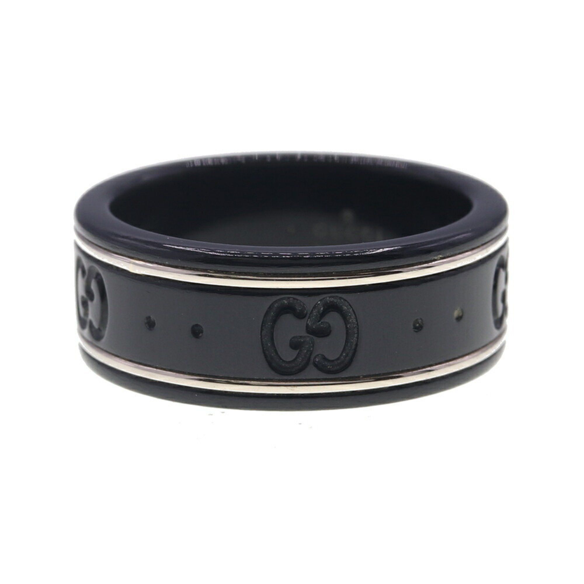 Gucci Icon Ring 225985 750 WG Synthetic Corundum Size 9.5 US5 GG Women's and Men's GUCCI