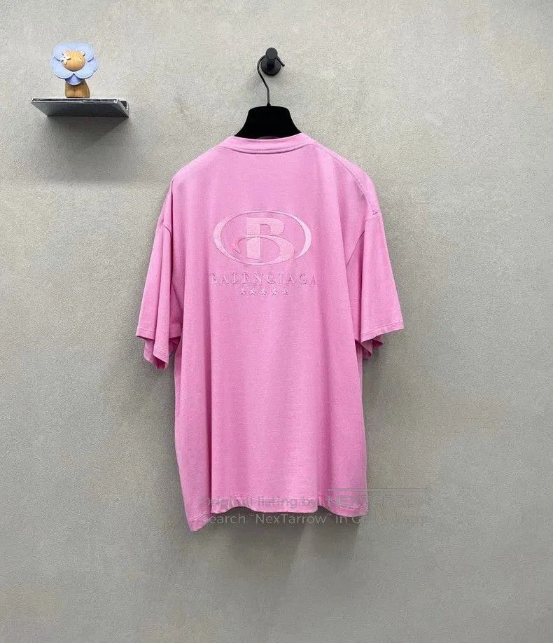 Balenciaga Balenciaga Pink Embroidered Short Sleeve. Size US L / EU 52-54 / 3 - 2 Thumbnail