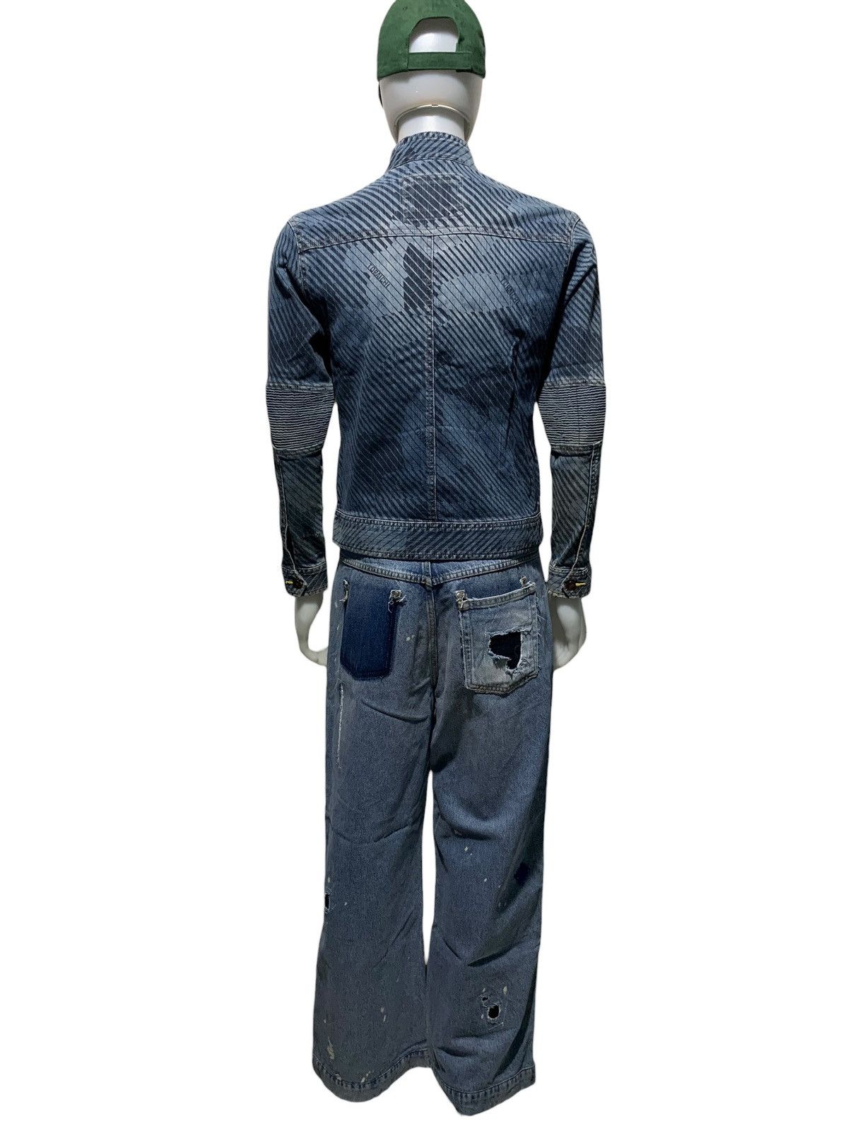 If Six Was Nine × Japanese Brand × Le Grande Bleu (L.G.B.) Vintage Tora by Toraichi striped biker denim jacket Size US M / EU 48-50 / 2 - 23 Thumbnail