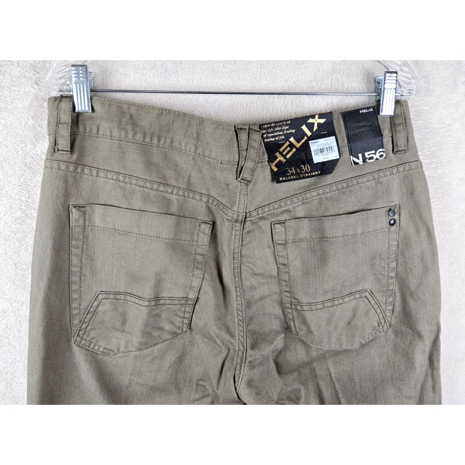 Denime Helix N56 Men’s Relaxed Straight Brown Denim Jeans 34x30 Jeans Regular 5-Pocket Belt Loops Cotton Denim Mens Black? Size US 34 / EU 50 - 4 Thumbnail