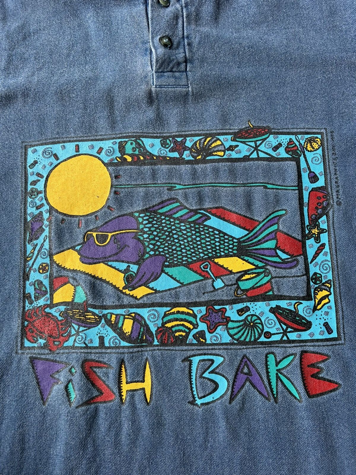 Habitat × Vintage × Wek Vintage Wek Fish Bake Sweatshirt Size US L / EU 52-54 / 3 - 3 Thumbnail