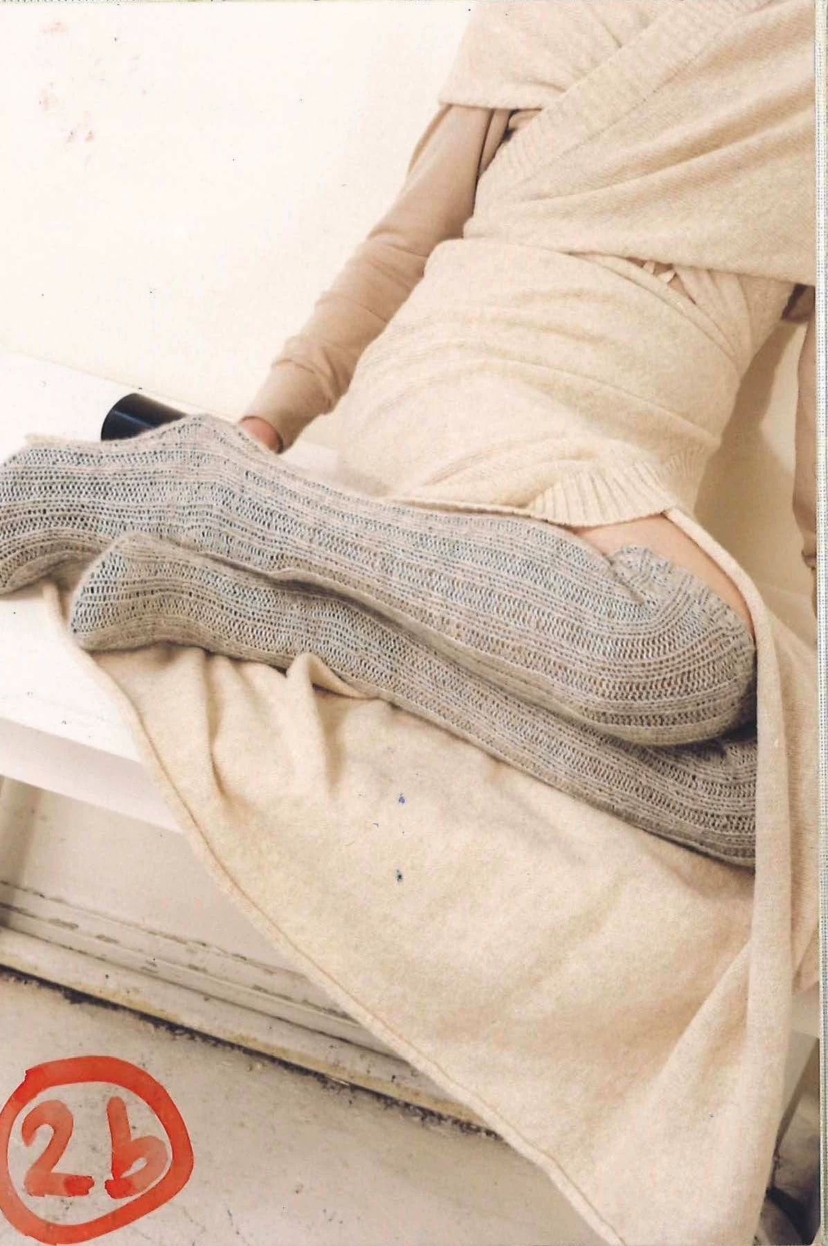 Maison Margiela MM 2000s Tabi Wool-Knit & Leather Short Boots 37 Size US 6.5 / IT 36.5 - 2 Thumbnail
