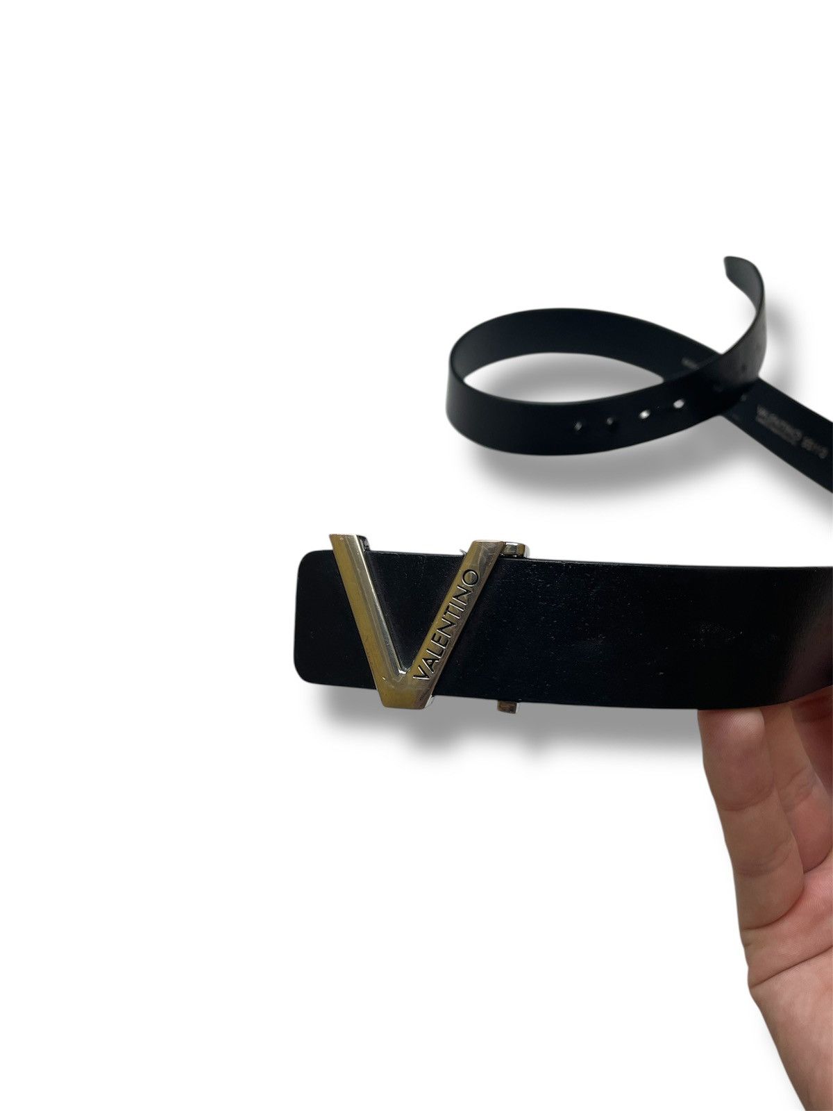 Valentino Valentino Black VLogo Belt man Leather Black y2k Size ONE SIZE - 2 Thumbnail