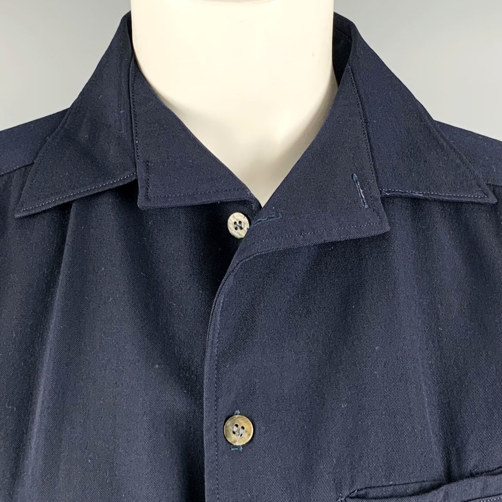 Comme des Garcons Girl COMME des GARCONS Size S Navy Twill Buttoned Shirt Size S / US 4 / IT 40 - 2 Thumbnail