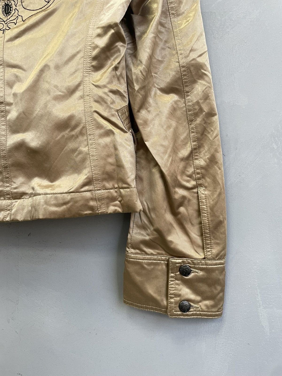 Diesel Diesel Gold Satin Moto Jacket Y2K Glamour Street Style Size M / US 6-8 / IT 42-44 - 12 Thumbnail