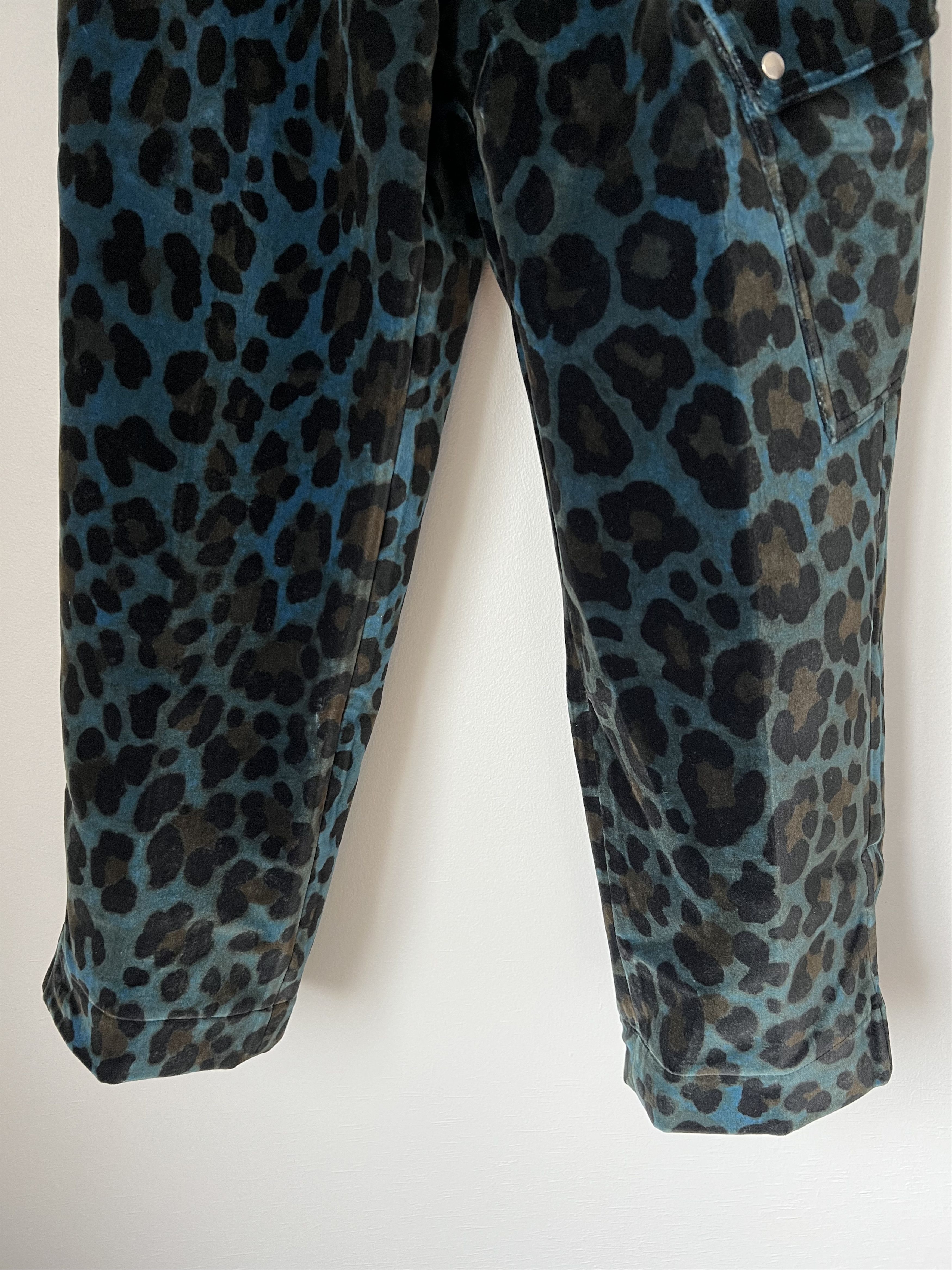 OAMC OAMC Velour Leopard Combine Cargo Pants in Blue Size US 32 / EU 48 - 3 Thumbnail