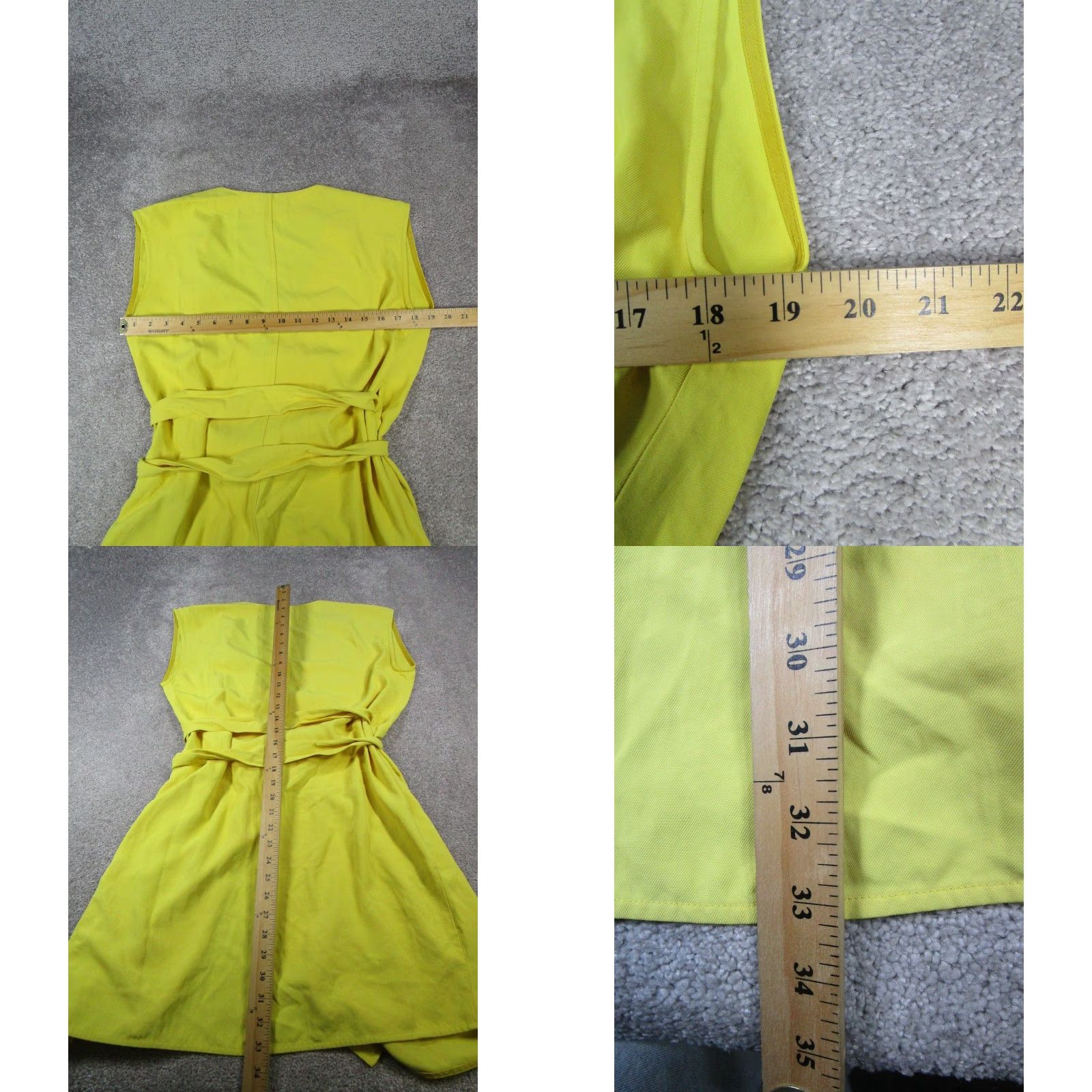 Everlane Everlane Dress Womens 0 Yellow Wrap Dress V-Neck Sleeveless Tie Short Tailored Classic Spring Summer Womens Size XS / US 0-2 / IT 36-38 - 8 Thumbnail
