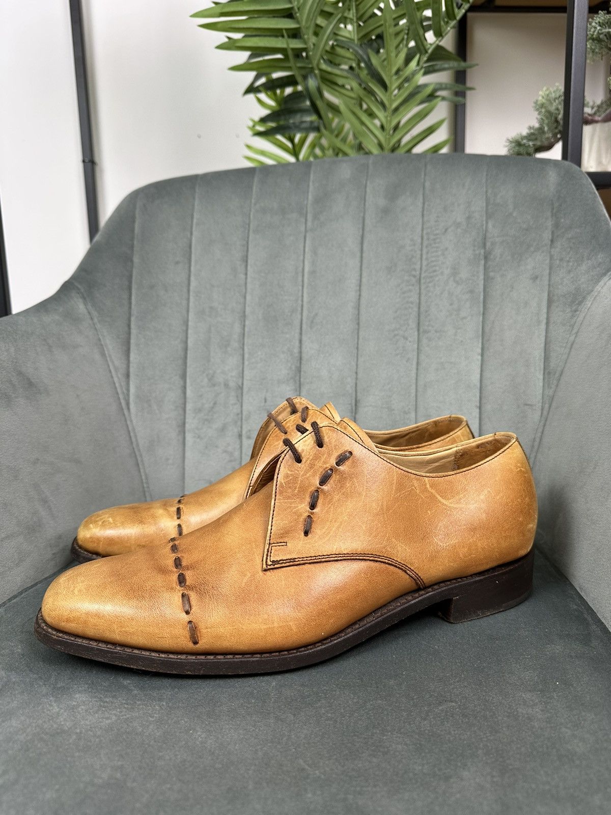 Barker × Handmade Barker London Leather Handmade Shoes Men’s 9 Size Size US 9 / EU 42 - 2 Thumbnail