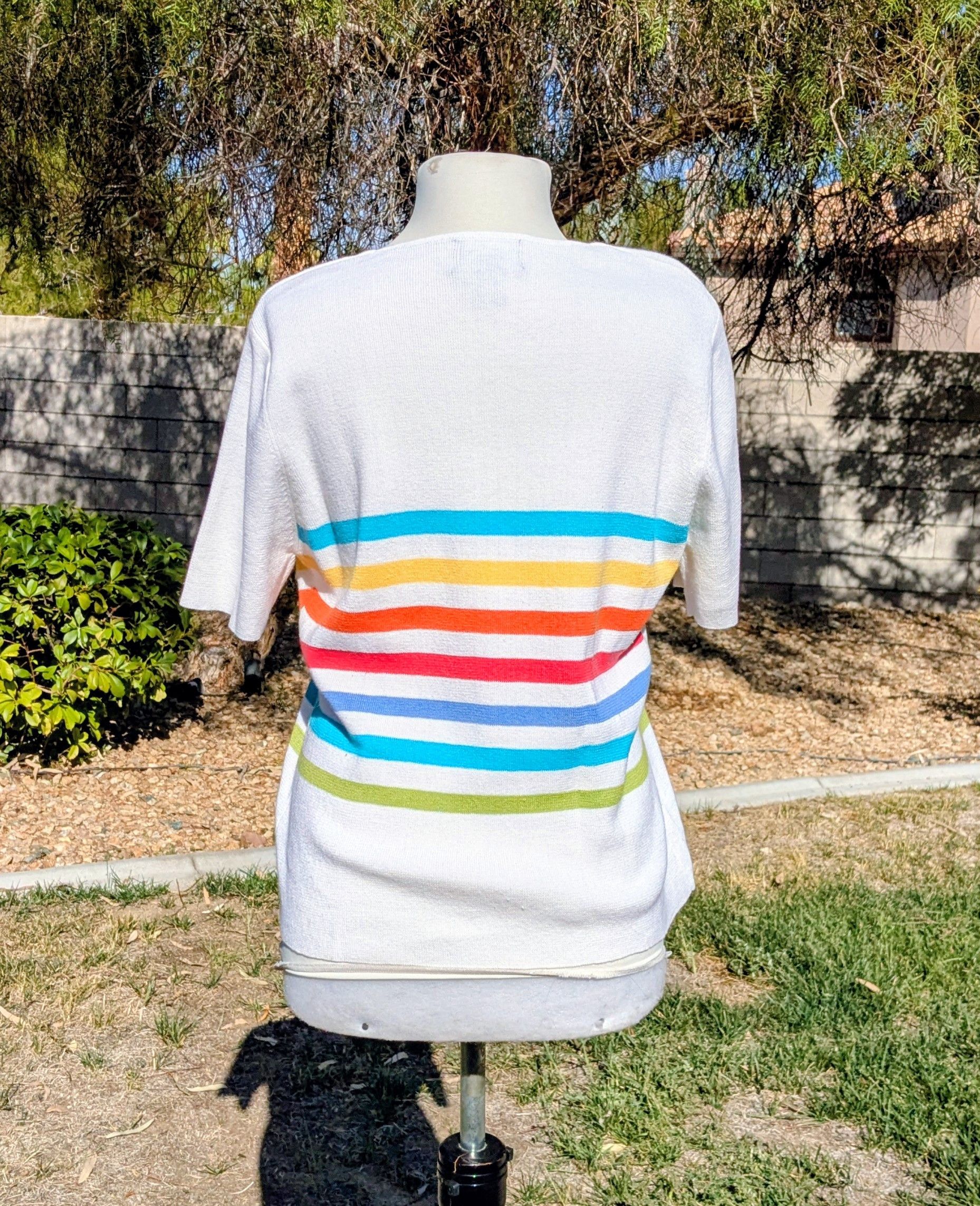 Other VTG Designers Originals Studio Rainbow Striped Sweater Shirt Size L / US 10 / IT 46 - 2 Thumbnail