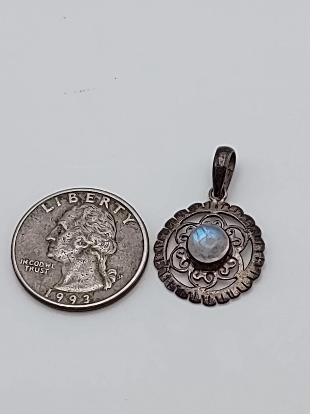 Other Sterling Silver Moonstone Filigree Pendant 2.18g Size ONE SIZE - 3 Thumbnail