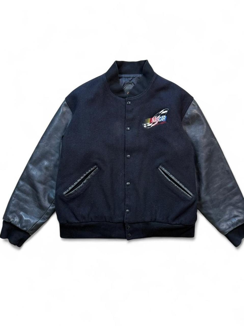 NASCAR Vintage NASCAR Racing Leather & Wool Varsity Jacket Size US L / EU 52-54 / 3 - 3 Thumbnail