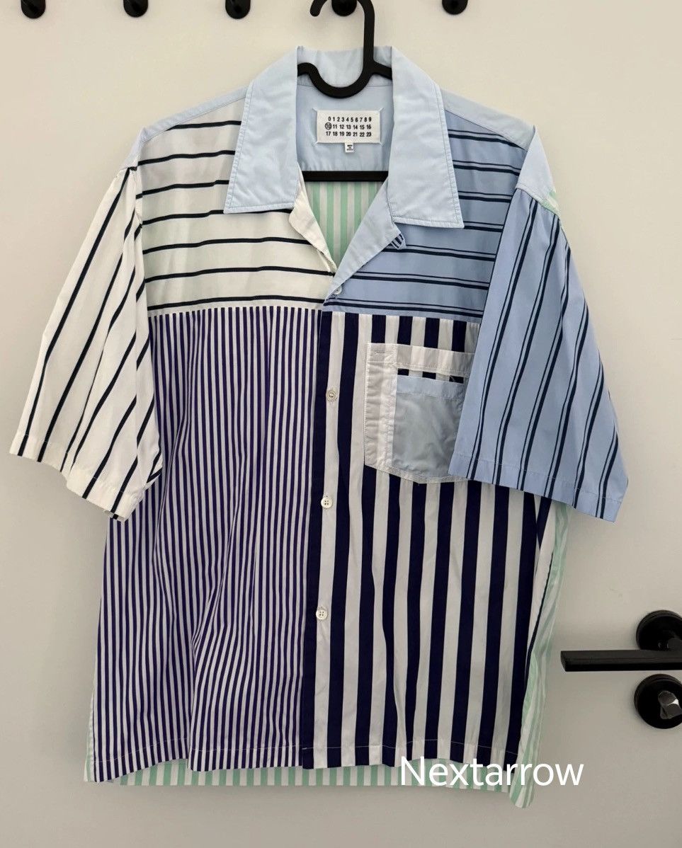 Maison Margiela Maison Margiela Striped Patchwork Short-Sleev 2412-Nextarrow Size US XXS / EU 40 - 1 Thumbnail