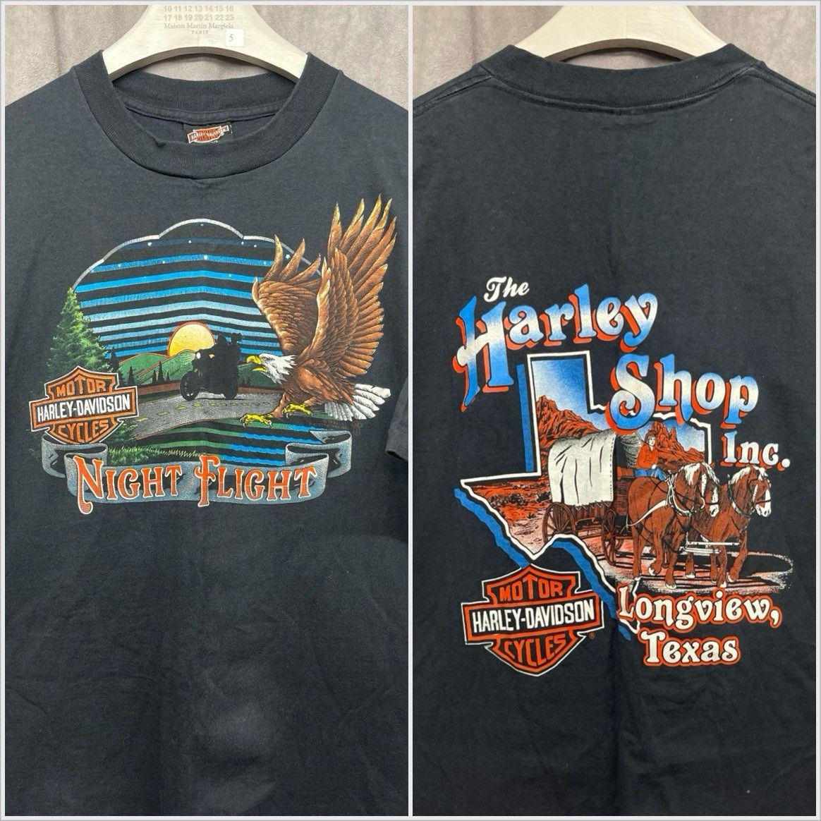 Harley Davidson VINTAGE 1990 HARLEY DAVIDSON NIGHT FLIGHT T SHIRT RK STRATMA Size US L / EU 52-54 / 3 - 1 Thumbnail