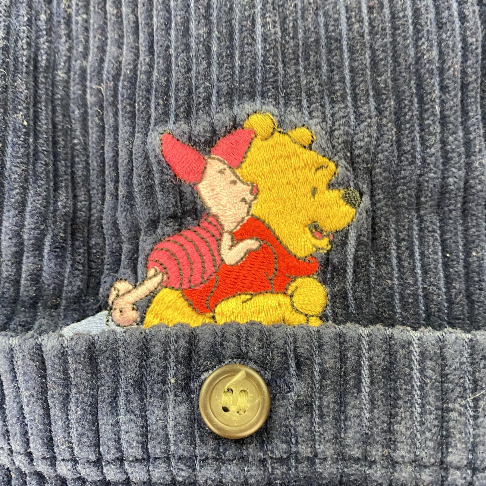 Disney VINTAGE Disney Winnie the Pooh Shirt Womens Small Corduroy Embroidered Eeyore Piglet Blue Button-Up Adult Small Womens Size S / US 4 / IT 40 - 4 Thumbnail