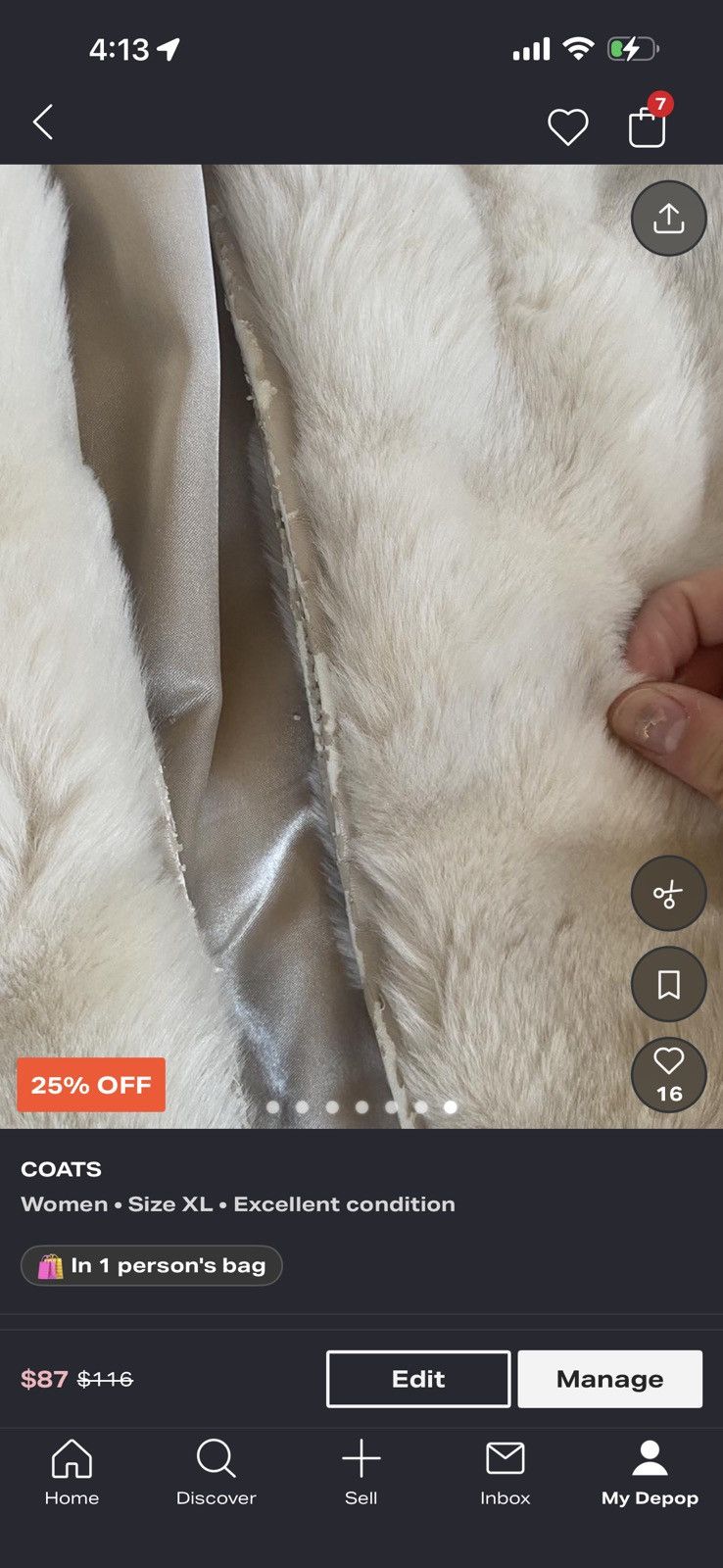Other faux fur coat with hood Size XL / US 12-14 / IT 48-50 - 6 Thumbnail