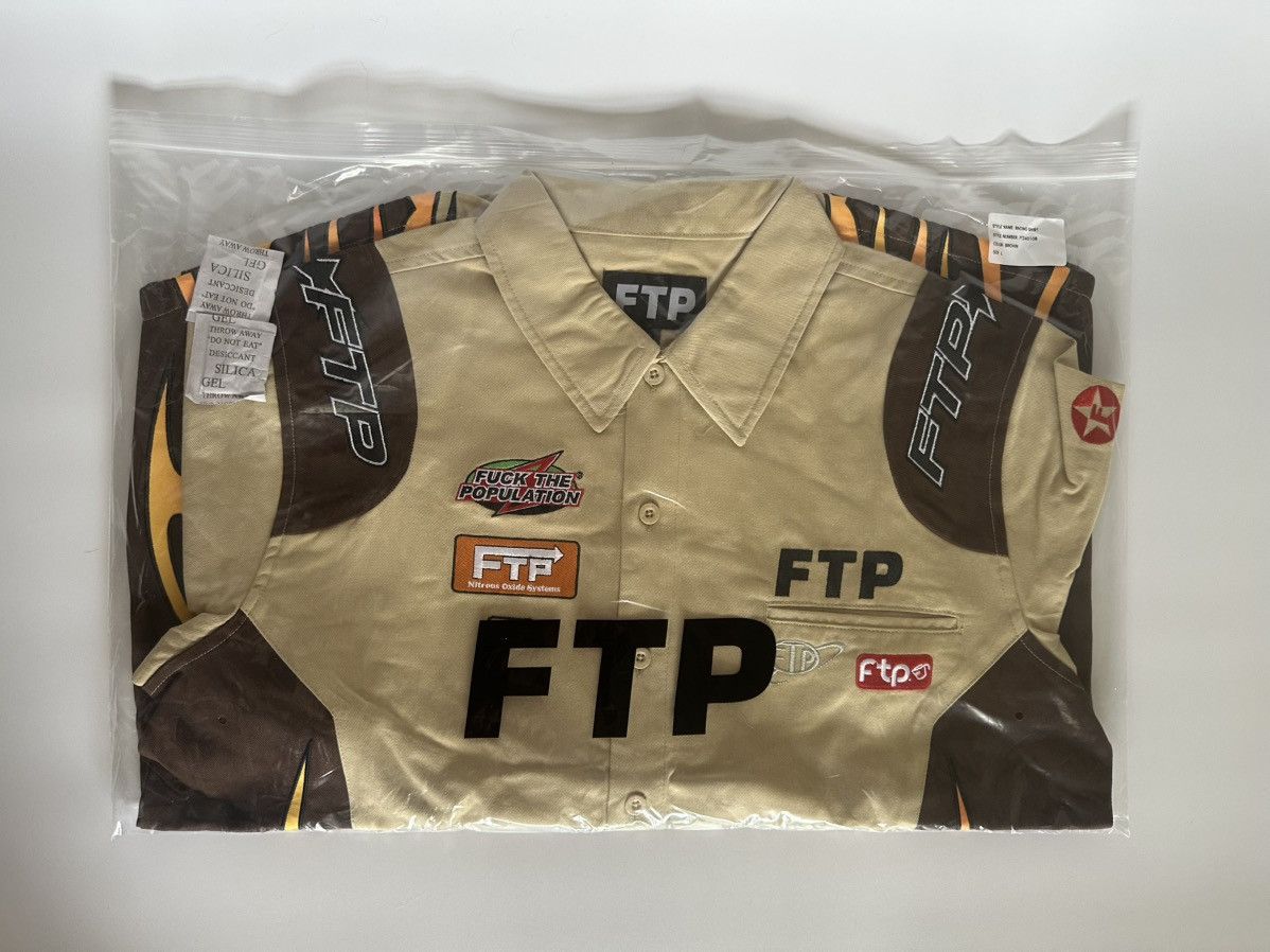 Fuck The Population Raceway Button Up Shirt Khaki Size US L / EU 52-54 / 3 - 3 Thumbnail